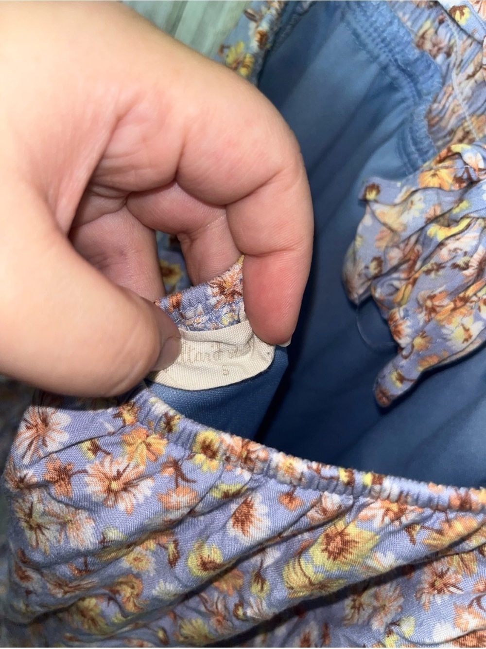 Altar’d State Blue Floral Smocked Mini Dress Open Back Puff Sleeve Cottagecore - Picture 5 of 6